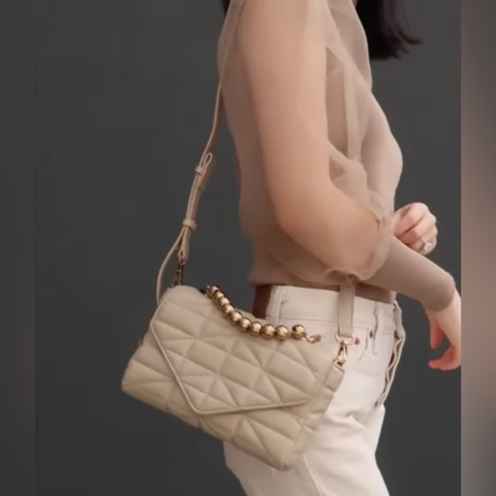 Zara beige quilted crossbody bag - Picture 5 of 16